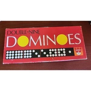 Vintage Wood Black Double Nine Dominoes Whitman4647 From Collectors Estate Japan